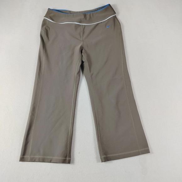 Nike Pants Womens Medium Brown Flare Yoga Athletic Dri-FIT Spandex Stretch Gym - Picture 1 of 11